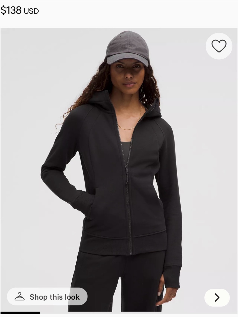 Lululemon Black Hooded Zip-Up Jacket